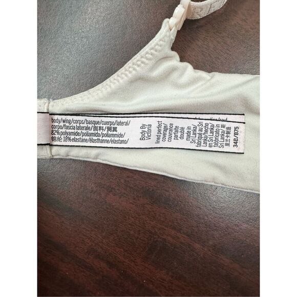 Victoria’s Secret Body By Victoria Lined Perfect Coverage Nude Sparkle Bra 34B - Picture 6 of 9